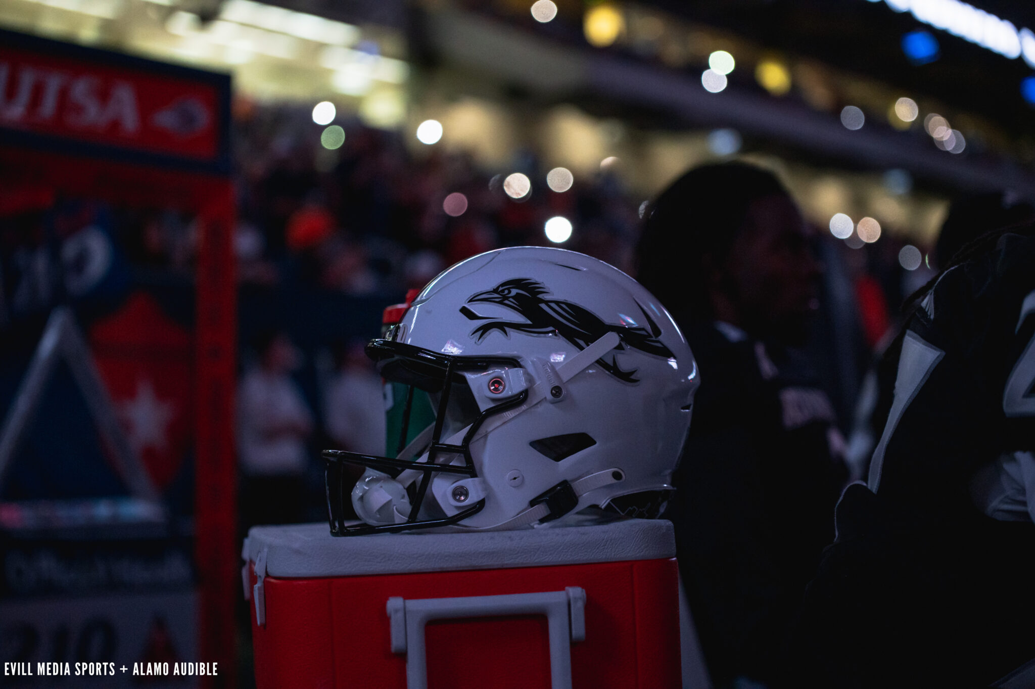 UTSA black bird friday night light helmet