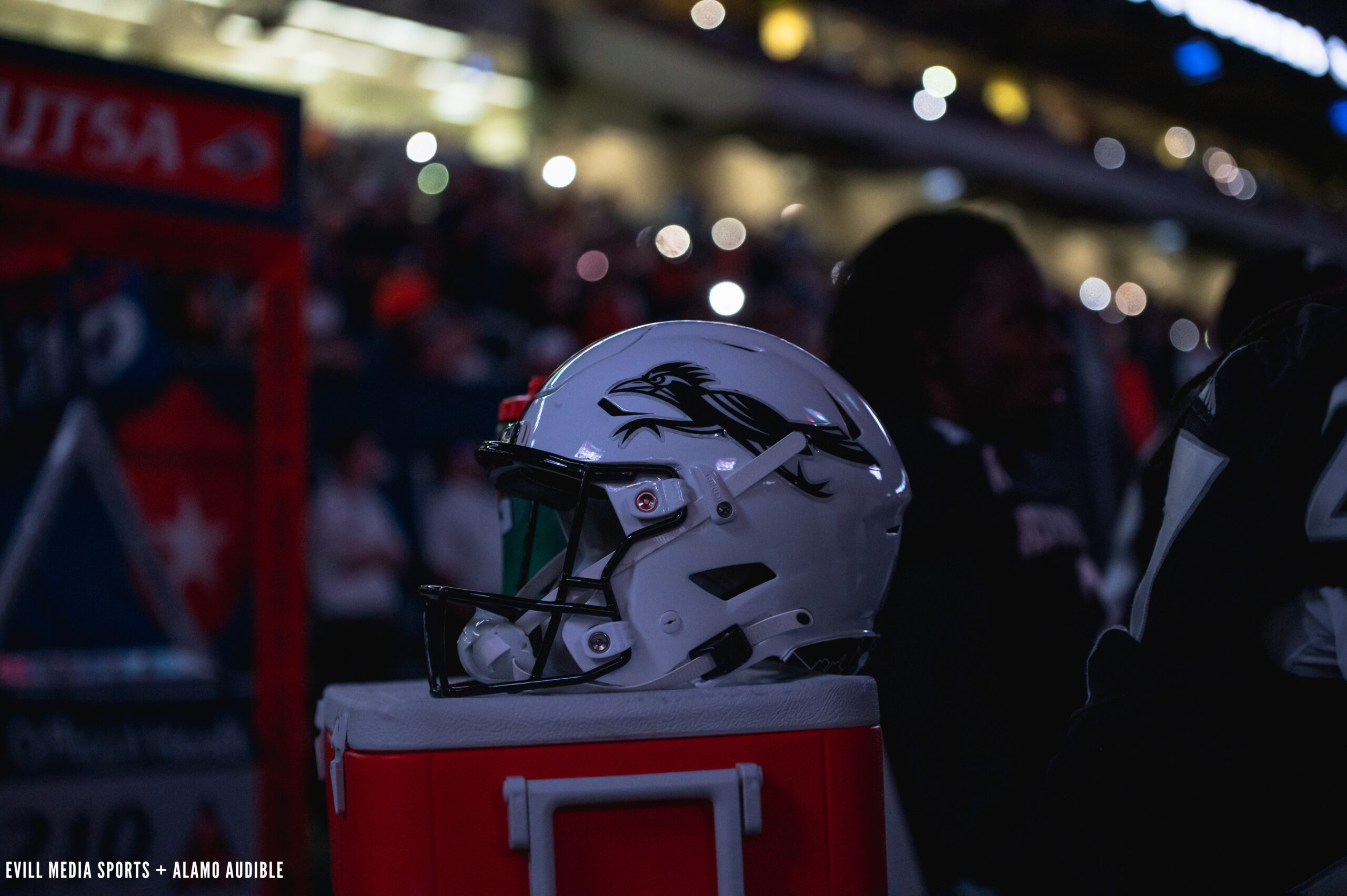 UTSA black bird friday night light helmet
